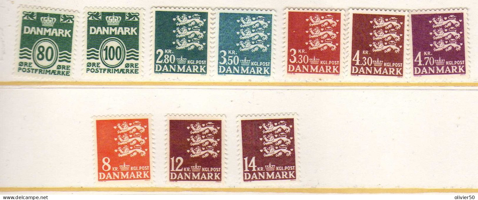 Danemark - Chiffres - Lions  -Neufs** - MNH - Ongebruikt