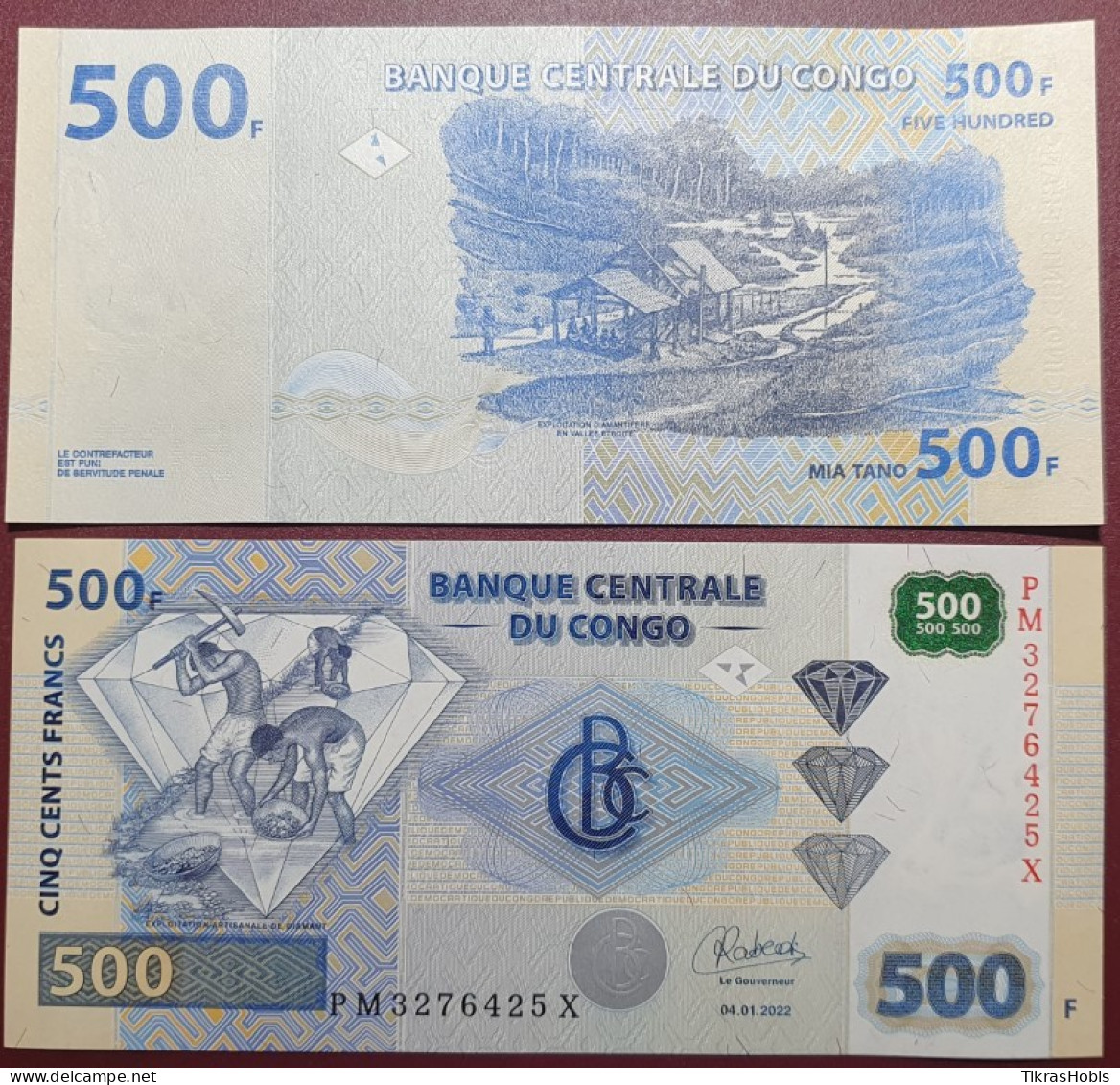 Kong 500 Frances, 2022 P-96D - Democratic Republic Of The Congo & Zaire