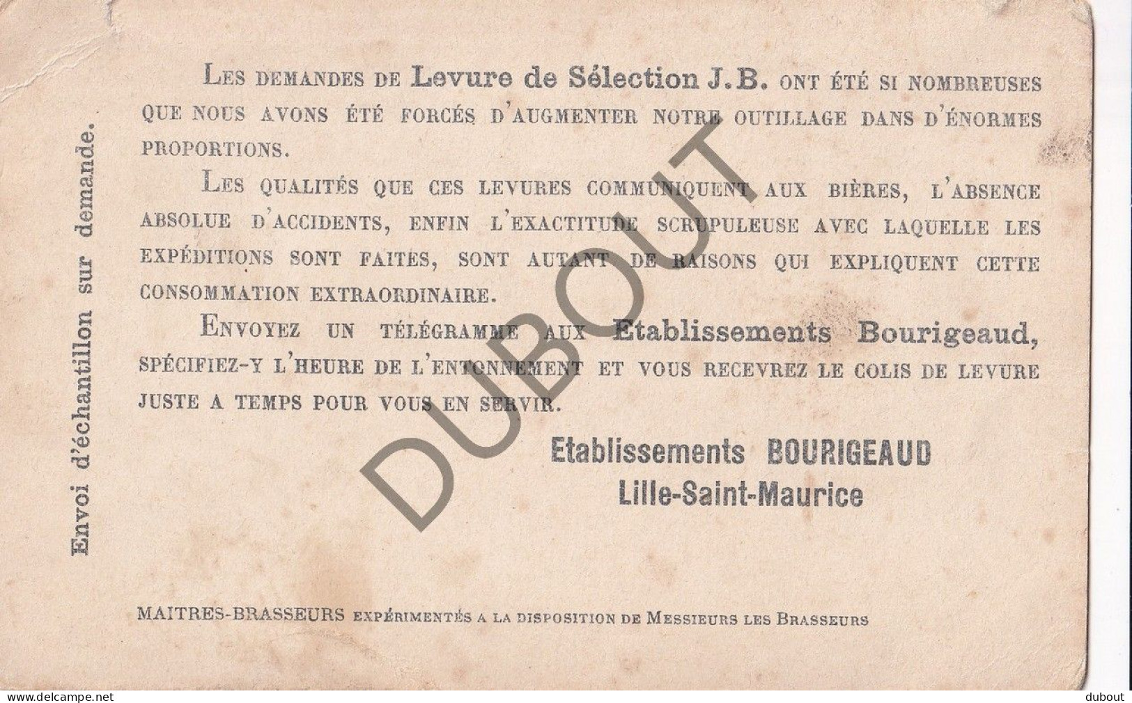 Postkaart - Carte Postale - Lille Saint Maurice - Reclame Etablissements Bourigeaud (C5547) - Lille