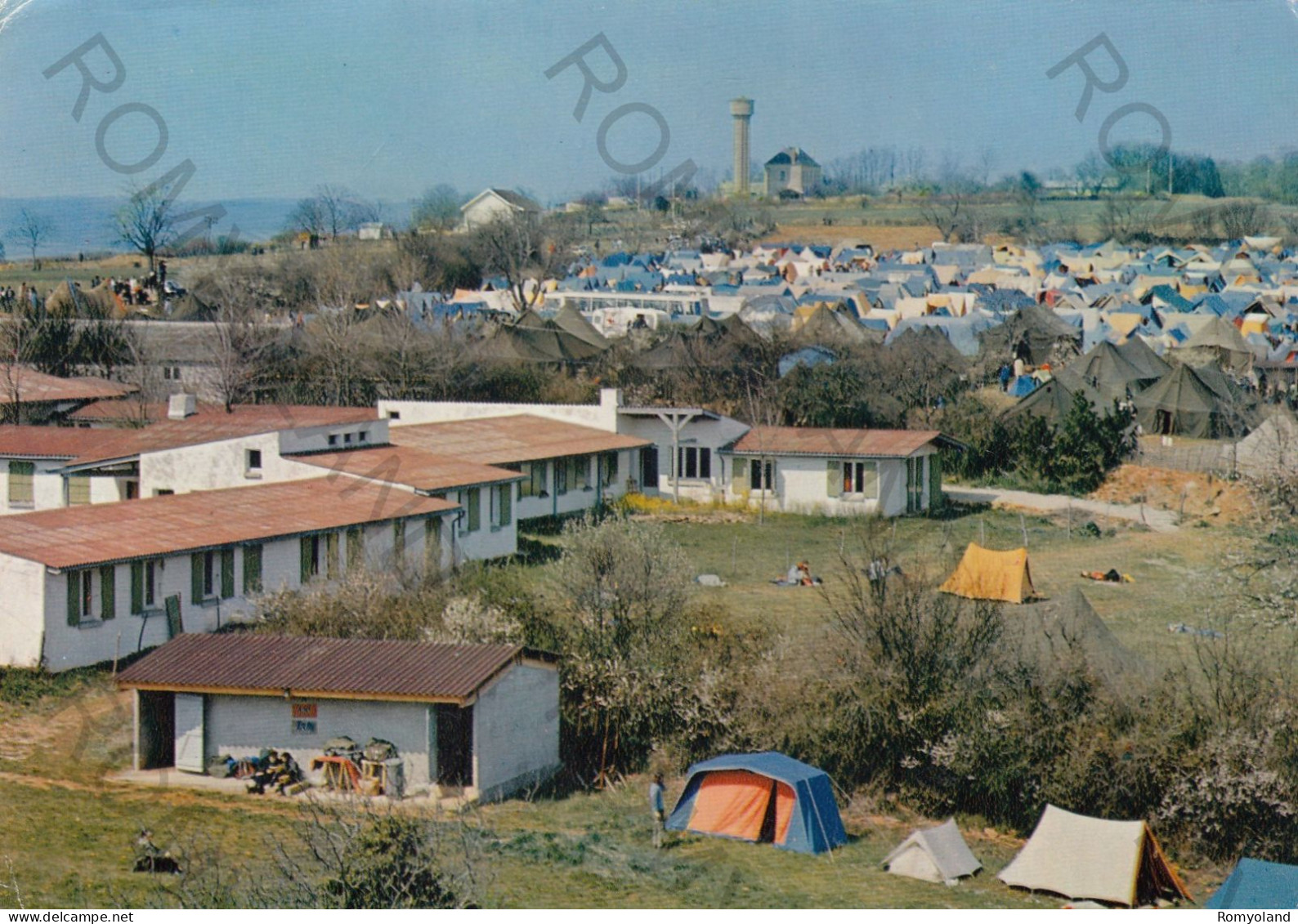 CARTOLINA  C1 TAIZE,SAONE ET LOIRE,FRANCIA-BOURGOGNE-CENTRE DE RETRAITES ET VILLAGE DE TENTES-VIAGGIATA 1983 - Bourgogne