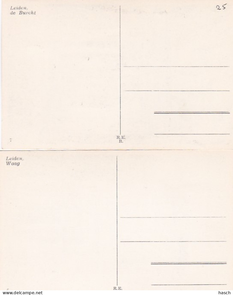 2850	61	Leiden. De Burcht – Waag 2 Kaarten - Leiden