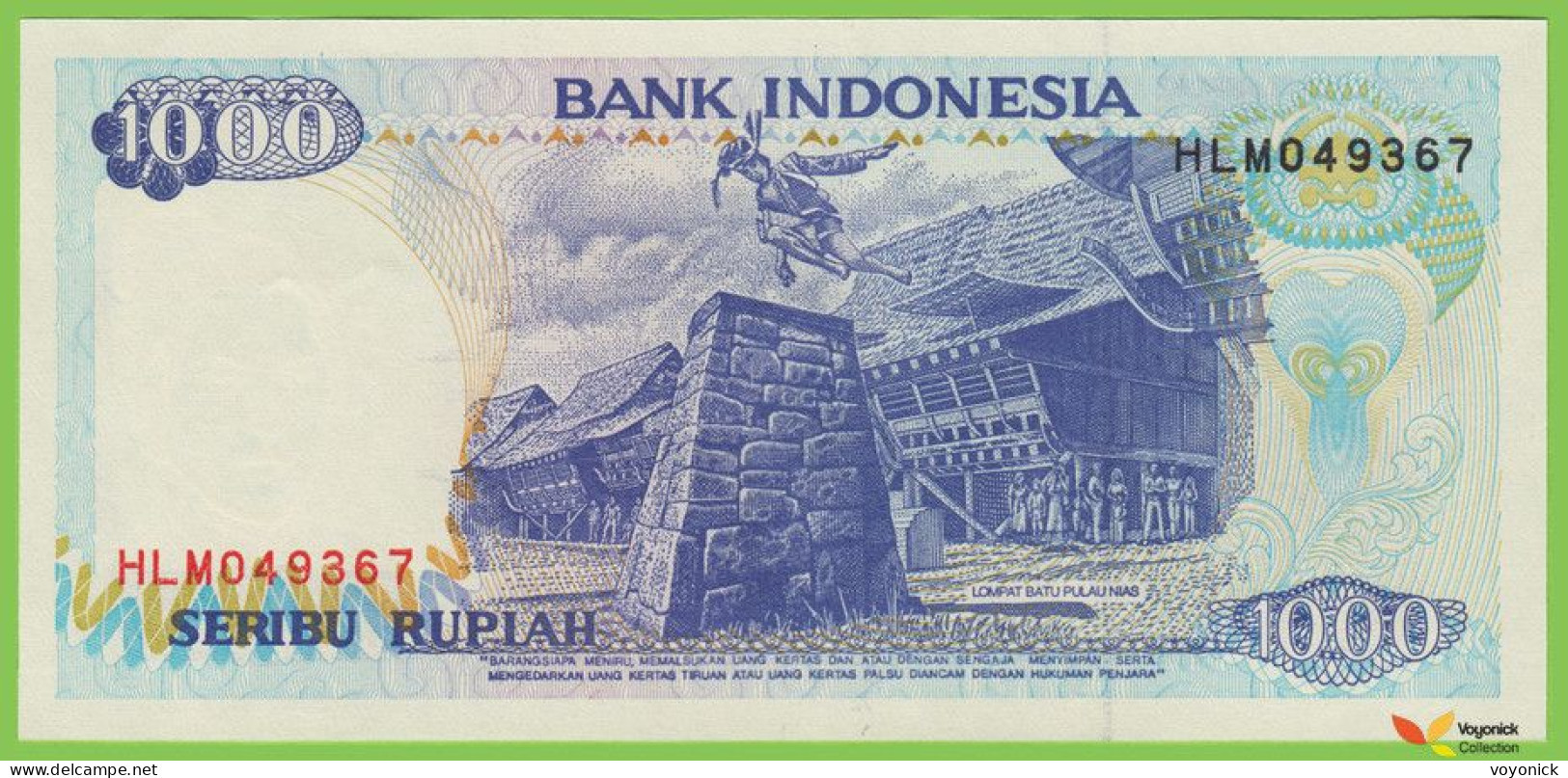 Voyo INDONESIA 1000 Rupiah 1992/1993 P129b B587b HLM UNC Toba - Indonesien