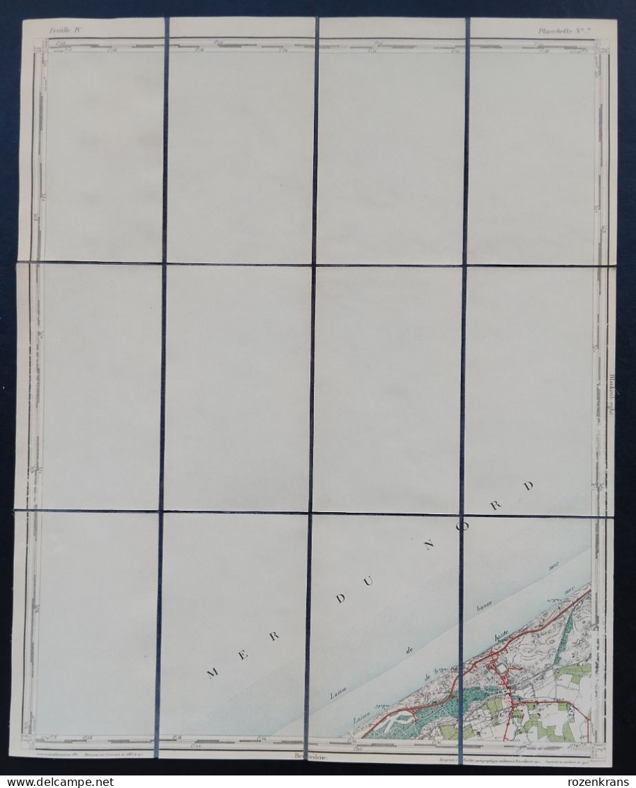 Topografische En Militaire Kaart STAFKAART 1913 De Den Haan Belgische Kust Le Coq Sur Mer - Carte Topografiche