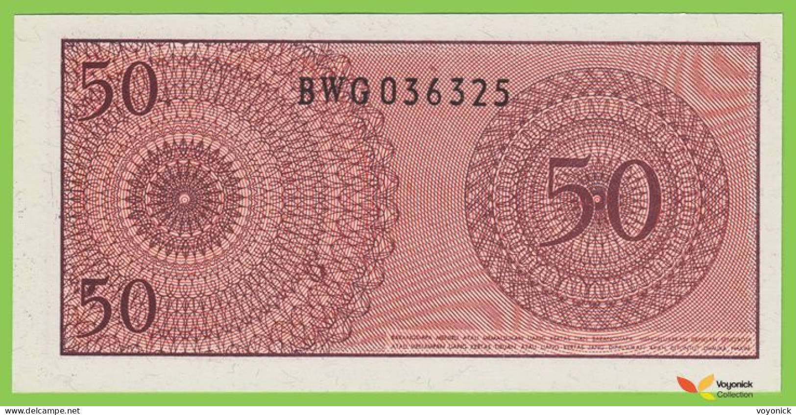 Voyo INDONESIA 50 Sen 1964 P94a B547a BWG UNC - Indonesien