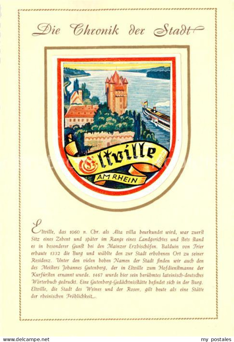 73207174 Eltville Rhein Stadtwappen Chronik Eltville Rhein - Eltville