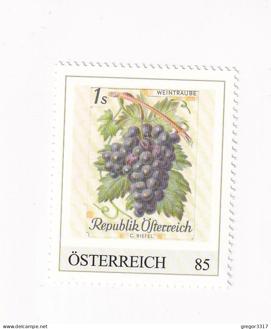 ÖSTERREICH -Heimische OBSTSORTEN Schätze Aus Dem Postarchiv - WEINTRAUBE - Personalisierte Briefmarke ** Postfrisch - Francobolli Personalizzati