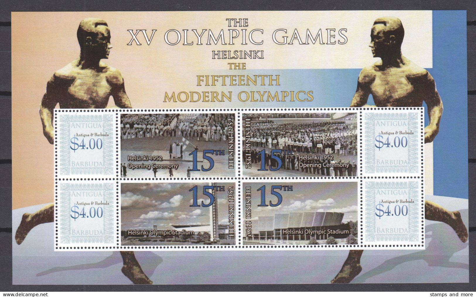 Antigua & Barbuda - SUMMER OLYMPICS HELSINKI 1952 - Set 1 Of 2 MNH Sheets - Zomer 1952: Helsinki