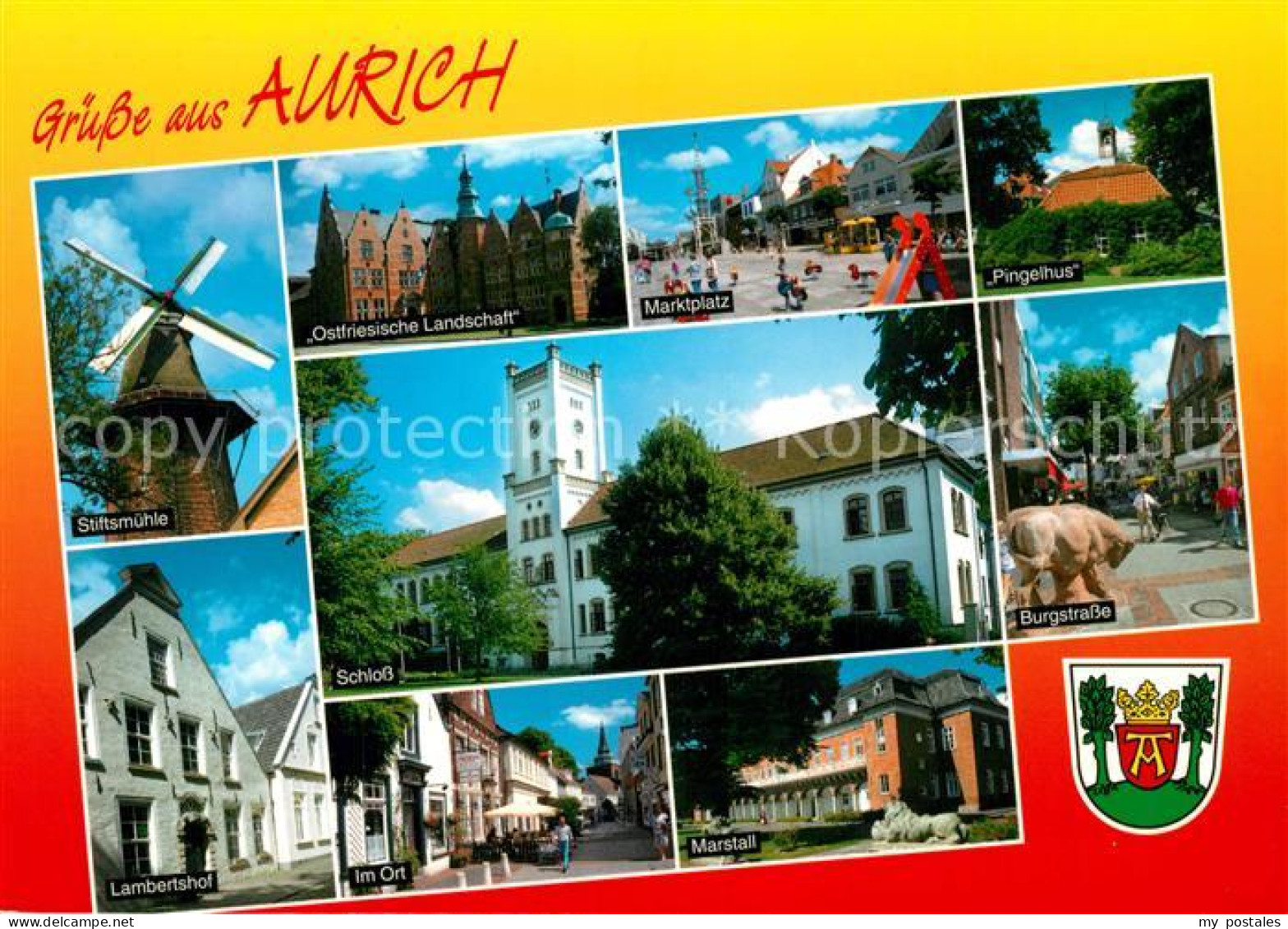 73207100 Aurich Ostfriesland Stiftsmuehle Schloss Marktplatz Pingelhus Lambertsh - Aurich