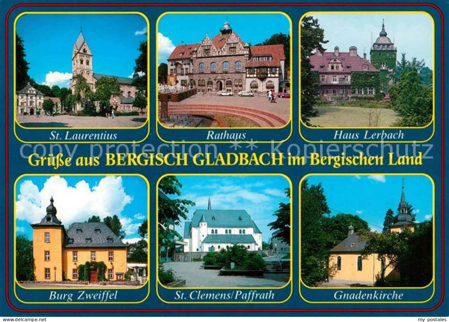 73207097 Bergisch Gladbach Laurentiuskirche Rathaus Haus Lerbach Burg Zweiffel G - Bergisch Gladbach
