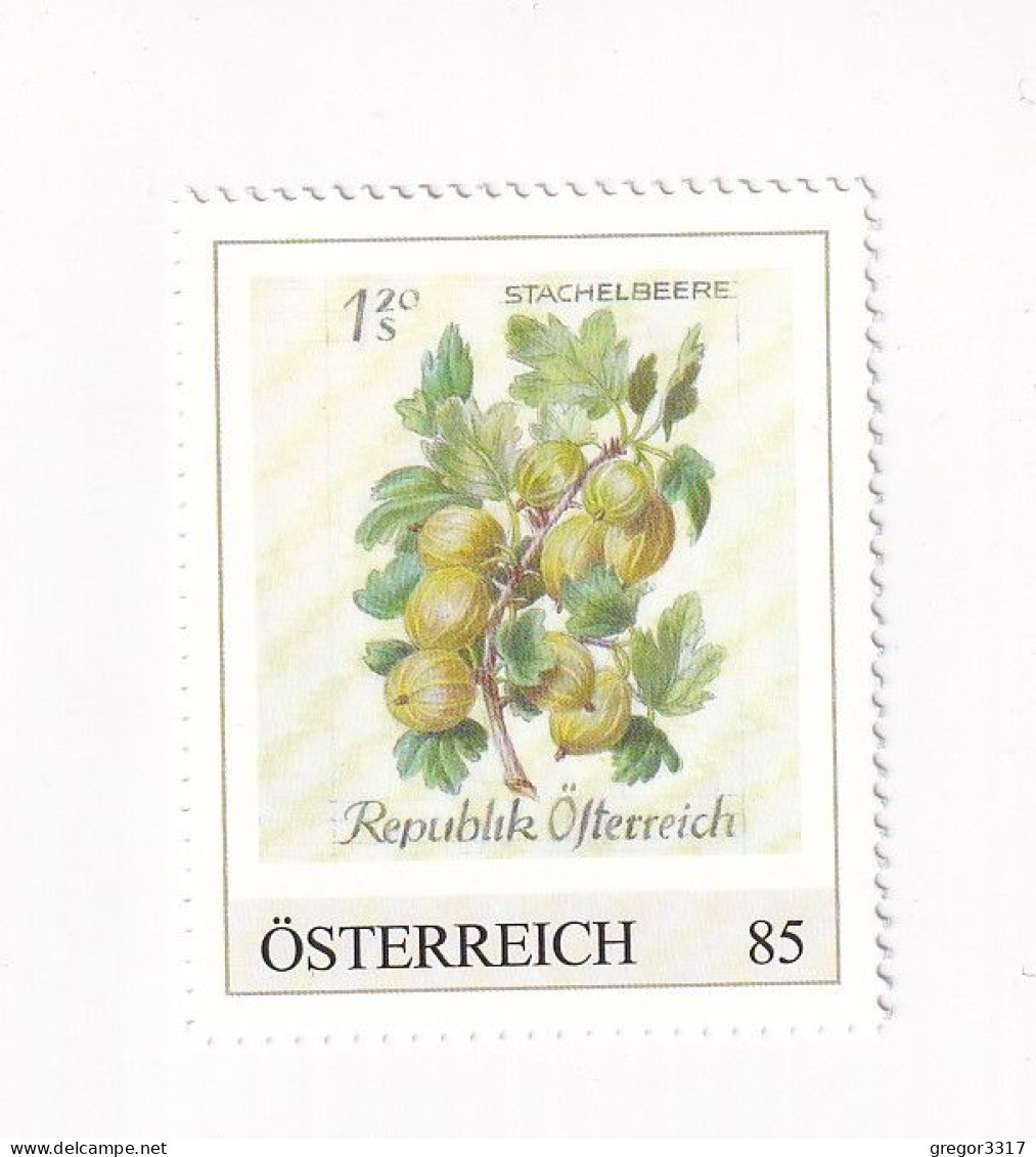 ÖSTERREICH -Heimische OBSTSORTEN Schätze Aus Dem Postarchiv - STACHELBEERE - Personalisierte Briefmarke ** Postfrisch - Personnalized Stamps