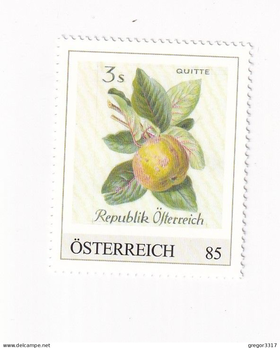 ÖSTERREICH -Heimische OBSTSORTEN Schätze Aus Dem Postarchiv - QUITTE - Personalisierte Briefmarke ** Postfrisch - Personnalized Stamps