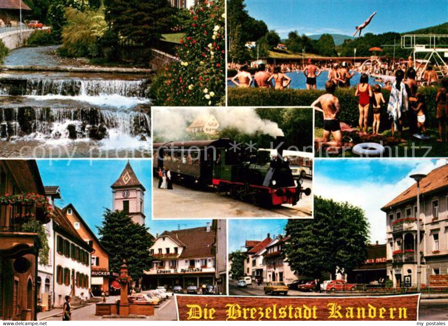 73206721 Kandern Dampfeisenbahn Brunnen Marktplatz Schwimmbad Kandern - Kandern