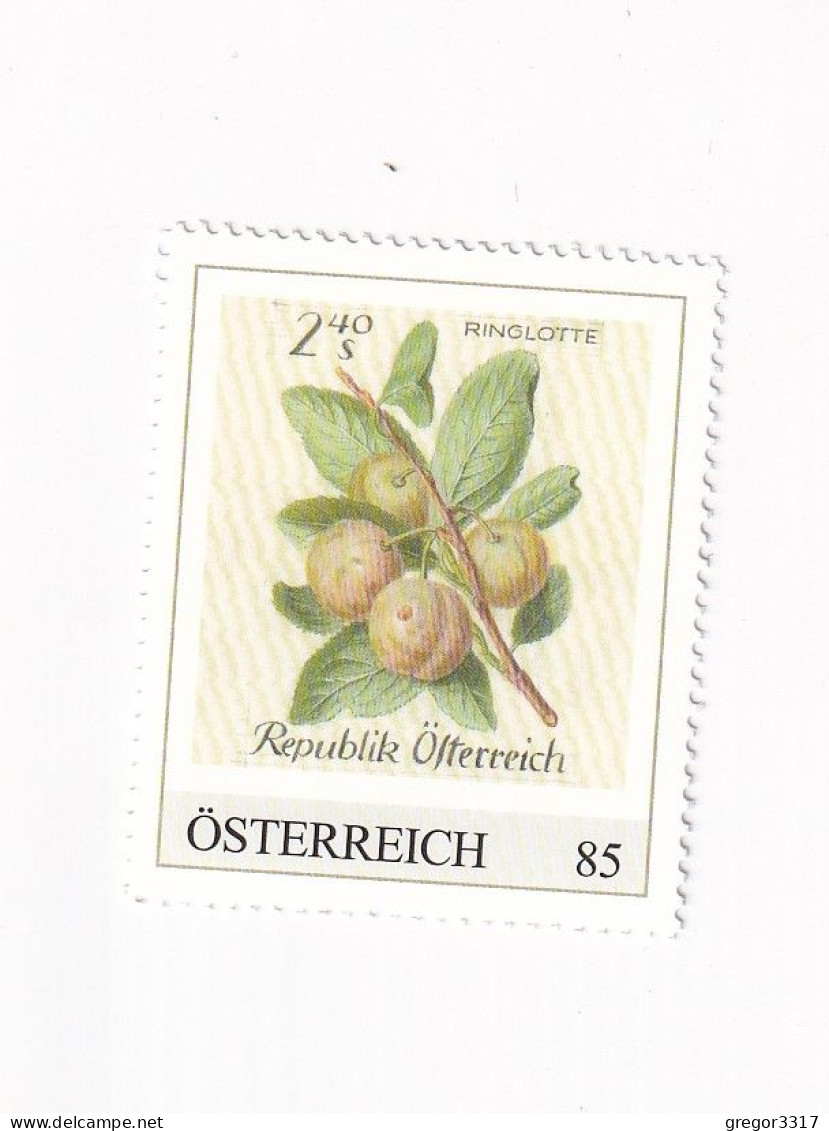 ÖSTERREICH -Heimische OBSTSORTEN Schätze Aus Dem Postarchiv - RINGLOTTE - Personalisierte Briefmarke ** Postfrisch - Timbres Personnalisés