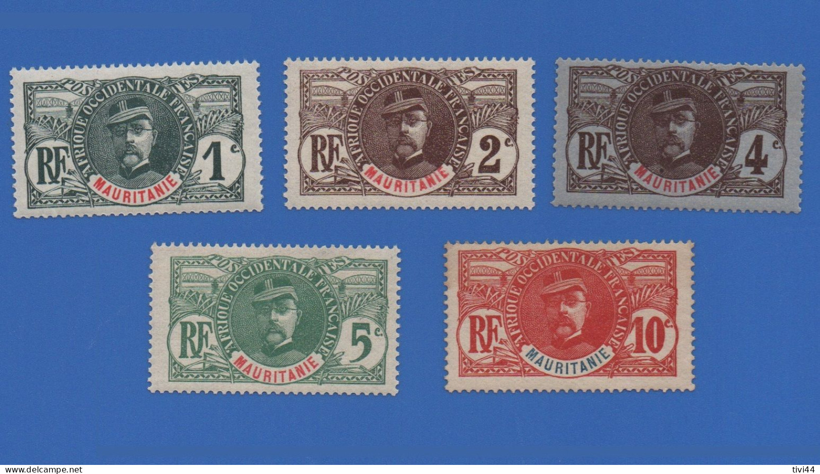 MAURITANIE 1 à 5 NEUFS ** GÉNÉRAL FAIDHERBE - Unused Stamps