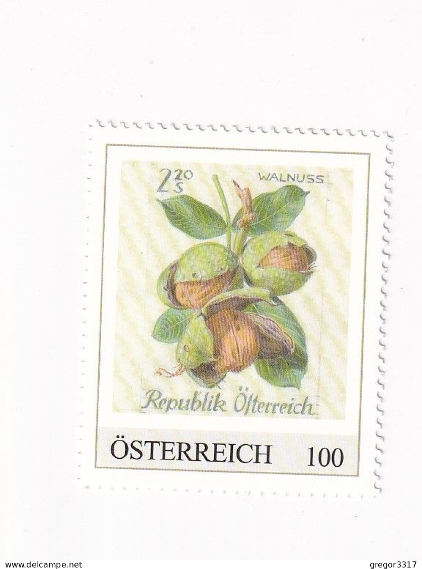 ÖSTERREICH -Heimische OBSTSORTEN Schätze Aus Dem Postarchiv - WALNUSS - Personalisierte Briefmarke ** Postfrisch - Francobolli Personalizzati