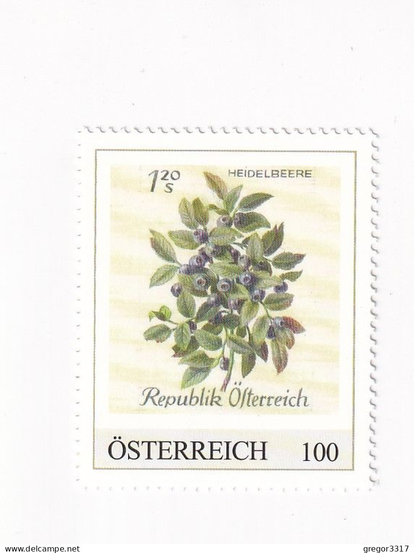 ÖSTERREICH -Heimische OBSTSORTEN Schätze Aus Dem Postarchiv - HEIDELBEERE - Personalisierte Briefmarke ** Postfrisch - Personnalized Stamps