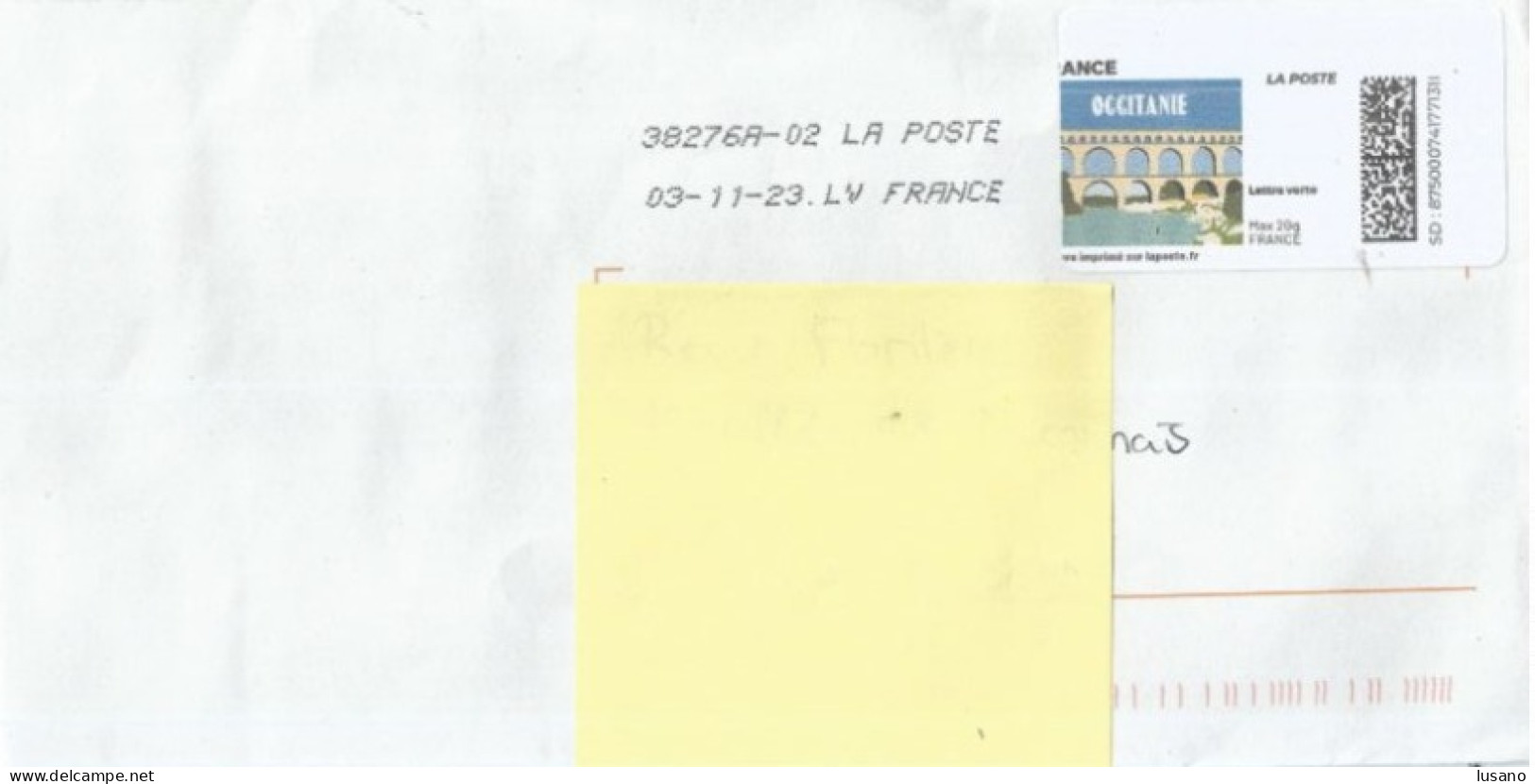 Montimbreligne Sur Enveloppe : Occitanie - Pont Du Gard - Printable Stamps (Montimbrenligne)