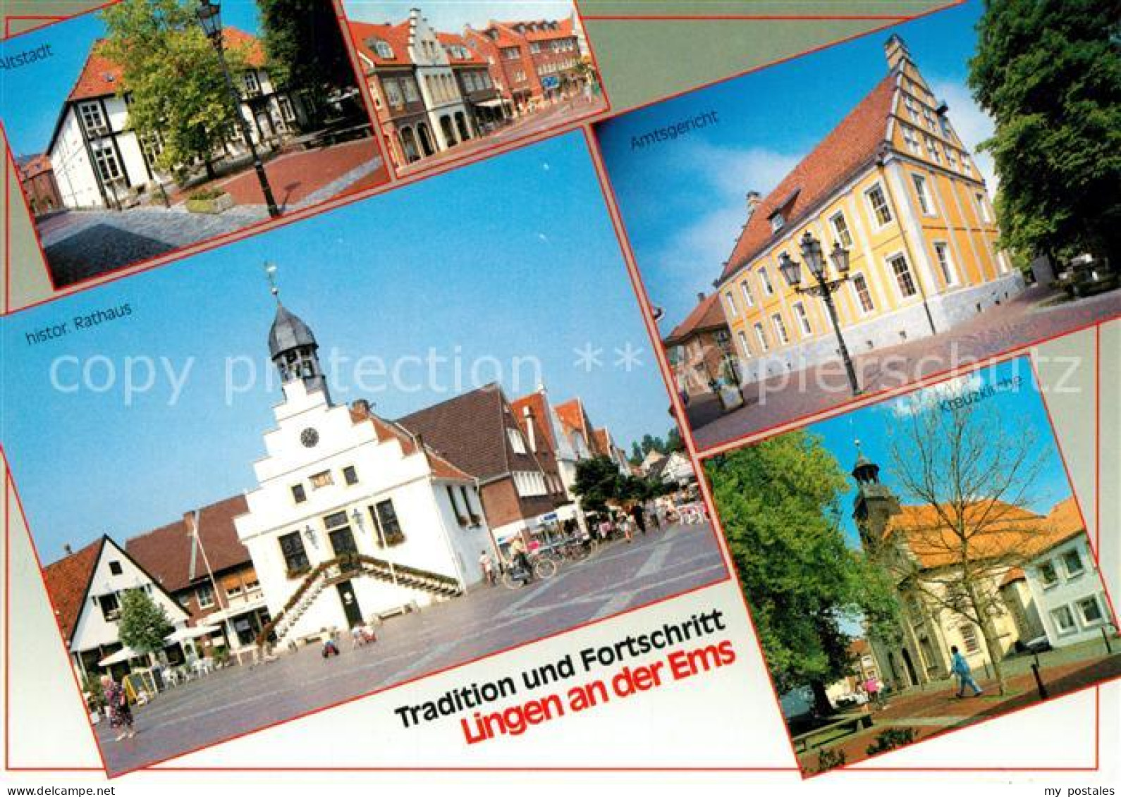 73206613 Lingen Ems Altstadt Rathaus Amtsgericht Kreuzkirche Lingen Ems - Lingen