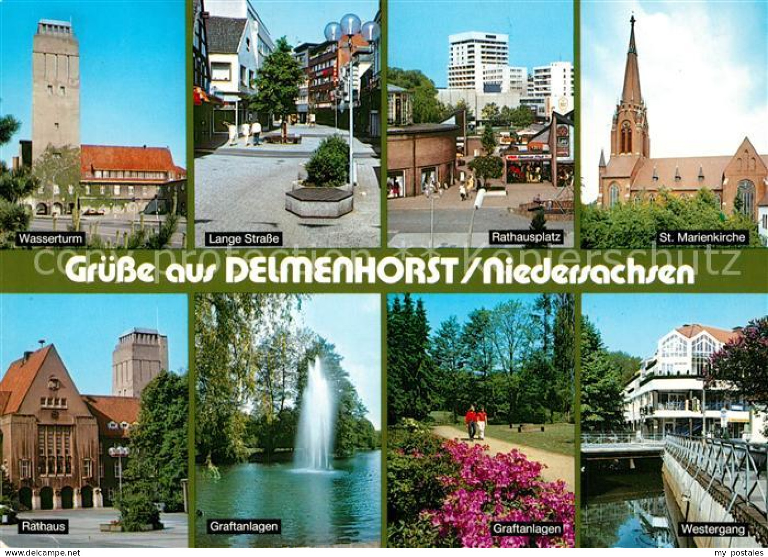 73206610 Delmenhorst Wasserturm  Rathaus Rathausplatz Graftanlagen Marienkirche  - Delmenhorst