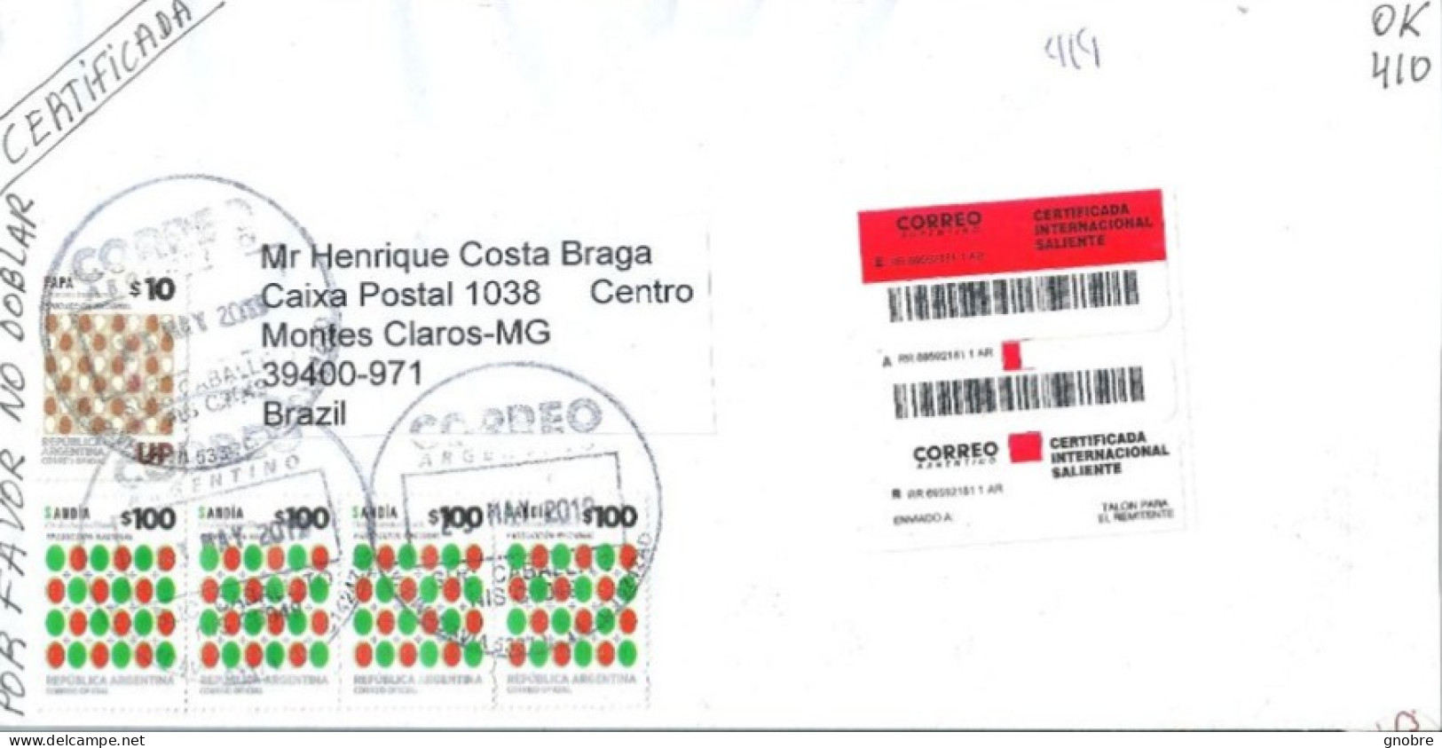 ARGENTINA COVER TO BRAZIL 2019 - Lettres & Documents