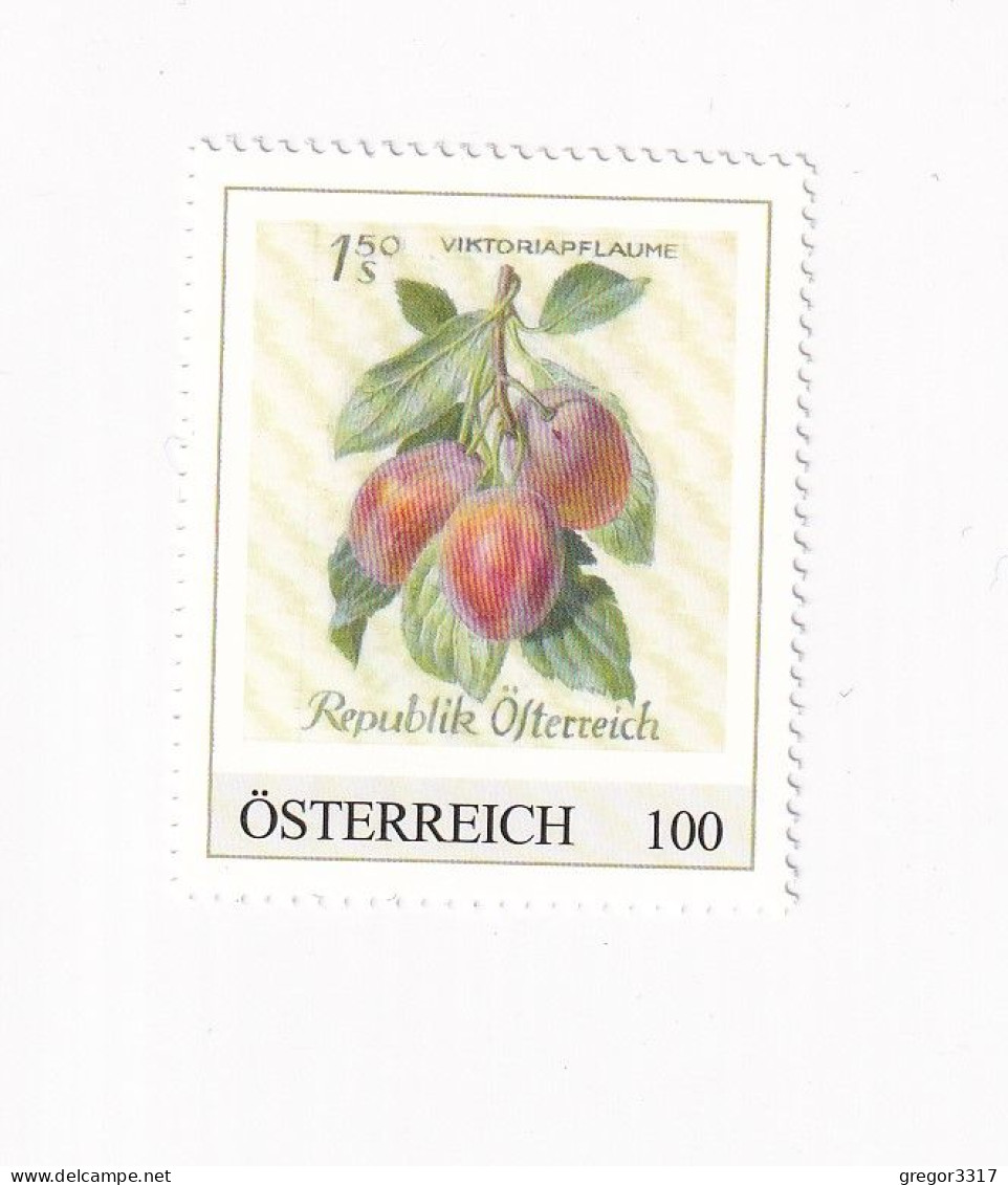 ÖSTERREICH -Heimische OBSTSORTEN Schätze Aus Dem Postarchiv - VIKTORIAPFLAUME - Personalisierte Briefmarke ** Postfrisch - Persoonlijke Postzegels