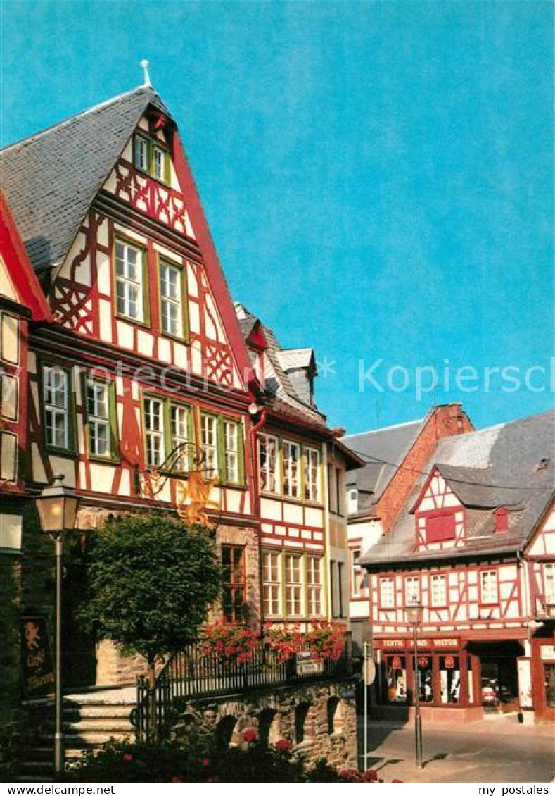 73206586 Idstein Fachwerkhaeuser Koenig Adolf Platz Cafe Zum Loewen Loewenkeller - Idstein