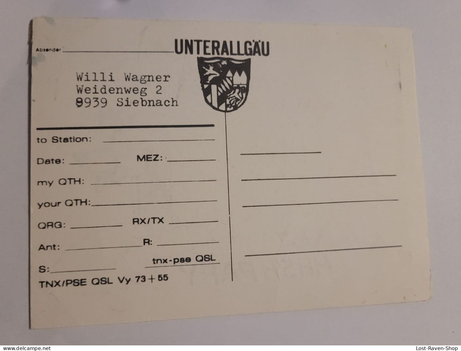 QSL - Karte - Unterallgäu - Hashpapy - Other & Unclassified