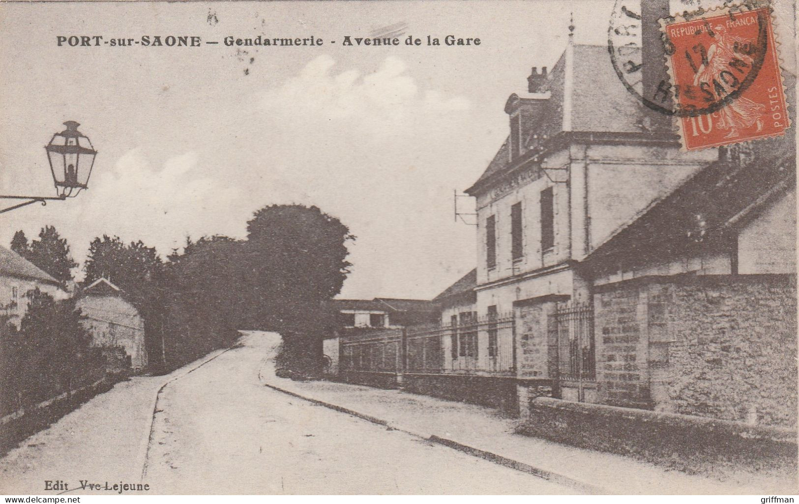 PORT SUR SAONE GENDARMERIE AVENUE DE LA GARE 1917 TBE - Port-sur-Saône