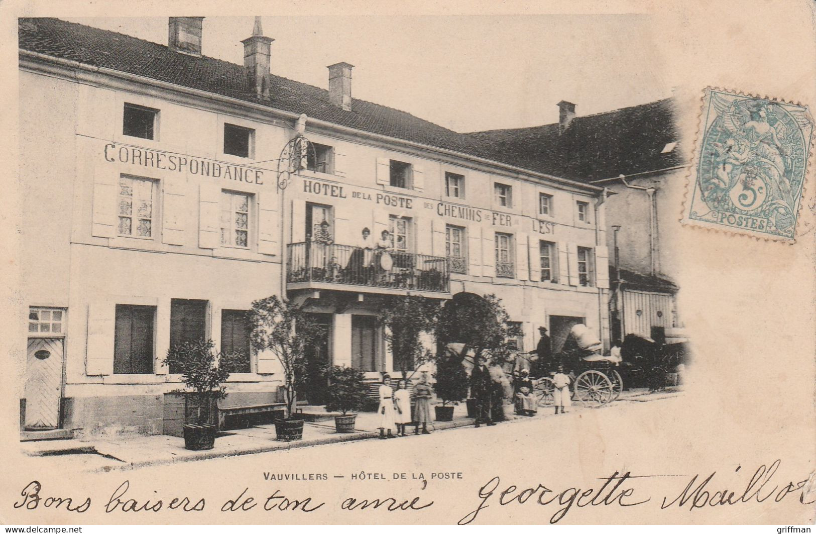 VAUVILLERS HOTEL DE LA POSTE PRECURSEUR TBE - Vauvillers