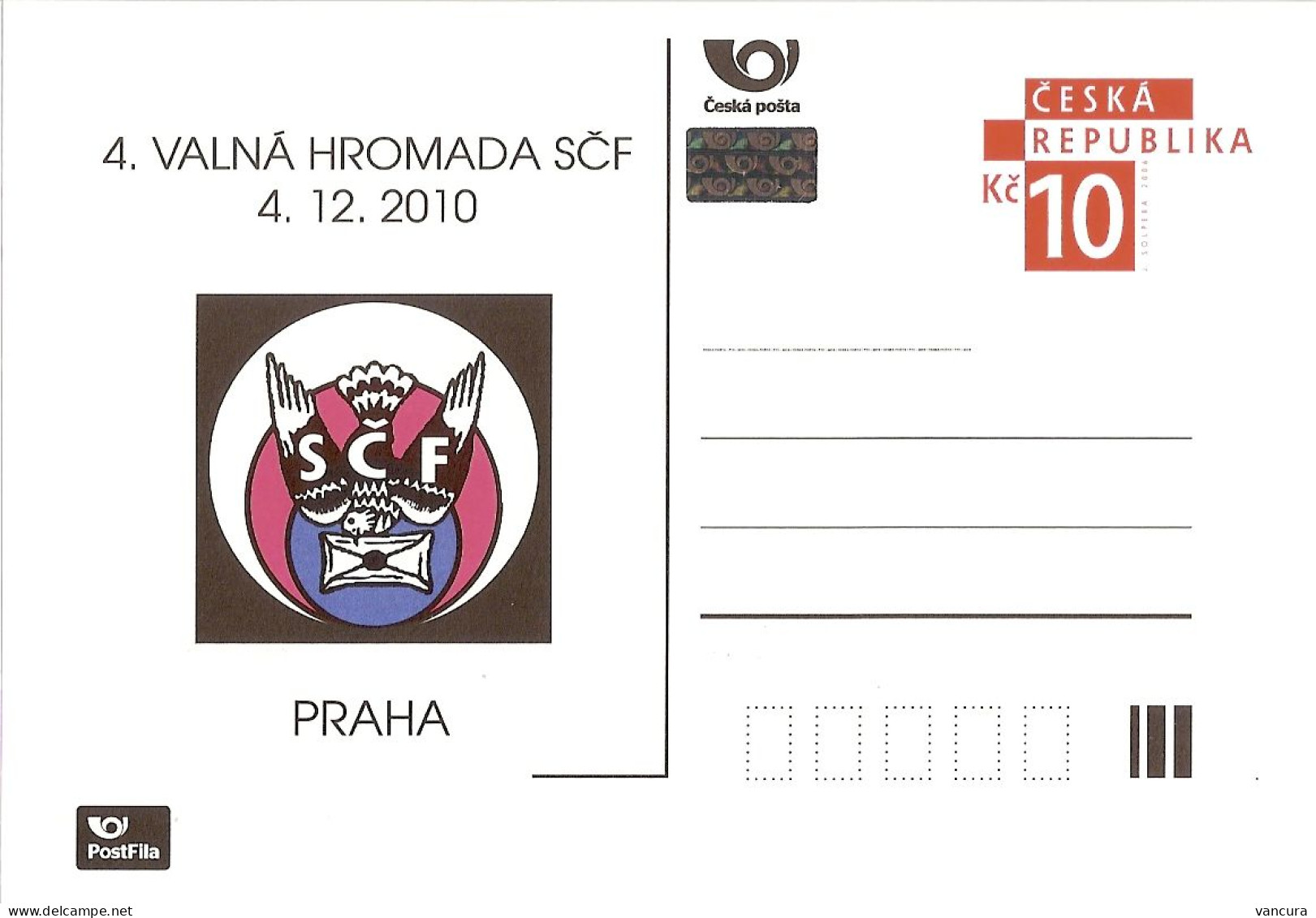 CDV A 180 Czech Republic Valna Hromada SCF - Gathering Of The Czech Philatelic Union 2010 - Cartes Postales