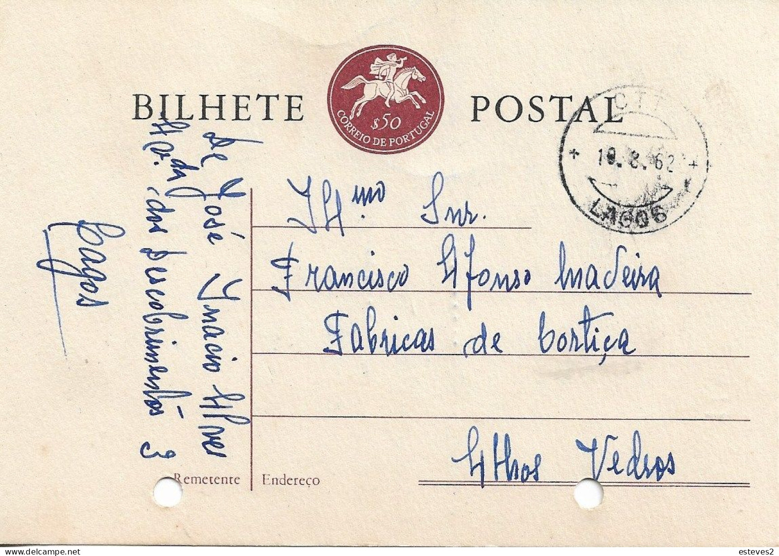 Portugal , 1962 , LAGOS Postmark , Algarve , Postal Stationery - Marcofilie