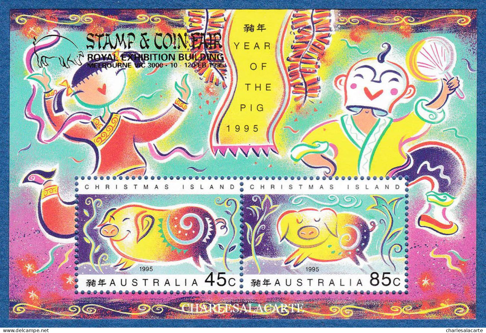 CHRISTMAS ISLAND 1995  CHINESE NEW YEAR PIG  OPT. MELBOURNE  SG MS 402  U.M. - Christmaseiland