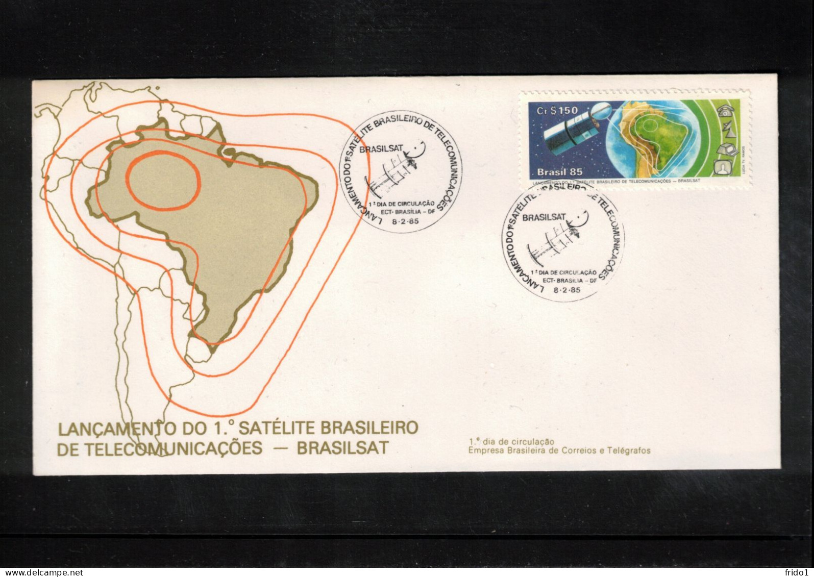 Brasil 1985 Space / Weltraum 1st Brasilian Telecommunications Satellite Brasisat Interesting Cover FDC - Amérique Du Sud