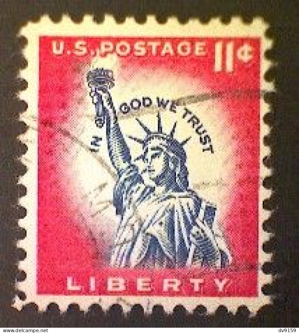 United States, Scott #1044A, Used(o), 1961, Statue Of Liberty, 11¢, Carmine And Blue - Used Stamps