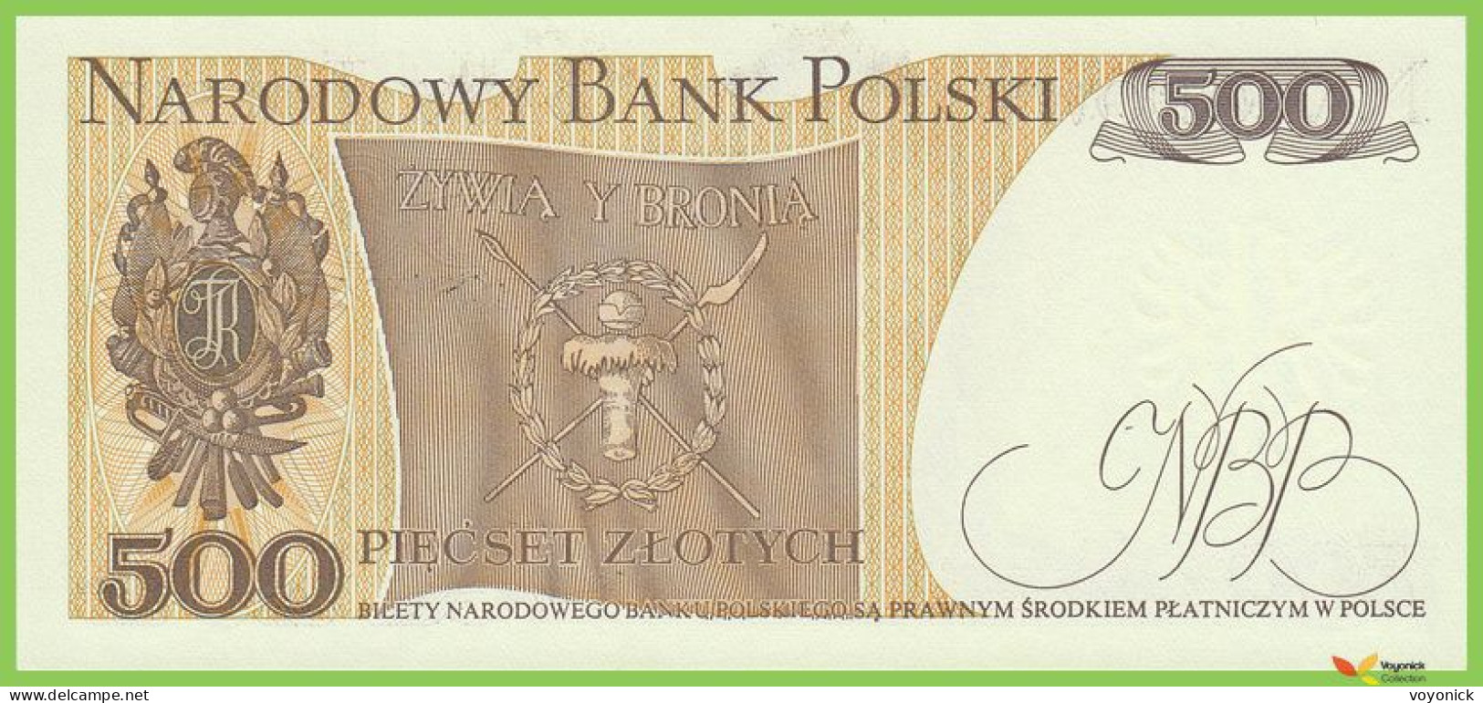 Voyo POLAND 500 Zlotych 1982 P#145d B837d GF UNC Tadeusz Kosciuszko - Pologne