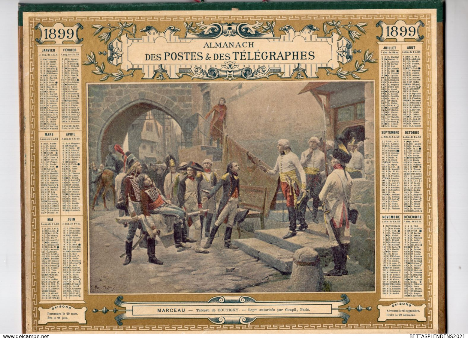 Calendrier 1899 - Carte Télégraphes & Chemins De Fer Du Loiret -  Organis Militaire De La France - Diff. Corps D'Armée - Grand Format : ...-1900