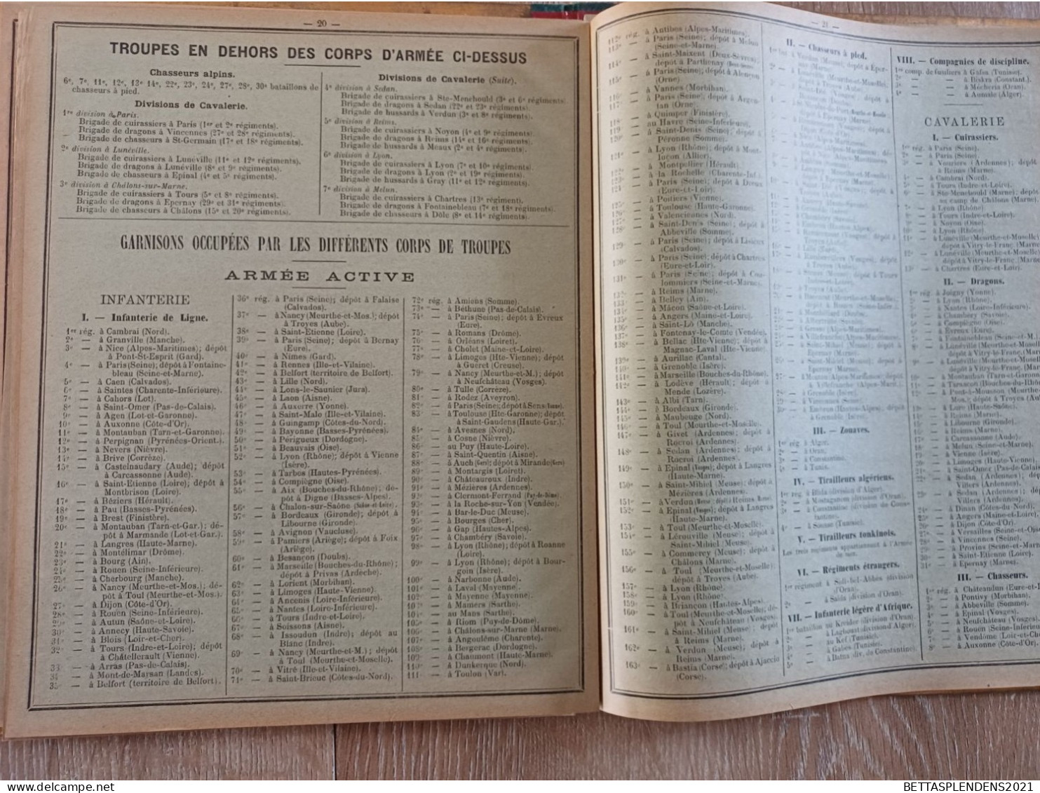 Calendrier 1899 - Carte Télégraphes & Chemins de Fer du Loiret -  Organis Militaire de la France - Diff. Corps d'Armée