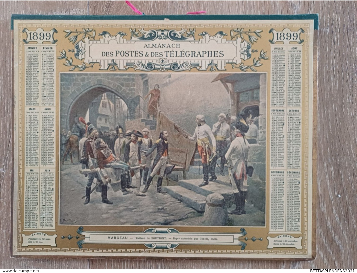 Calendrier 1899 - Carte Télégraphes & Chemins de Fer du Loiret -  Organis Militaire de la France - Diff. Corps d'Armée