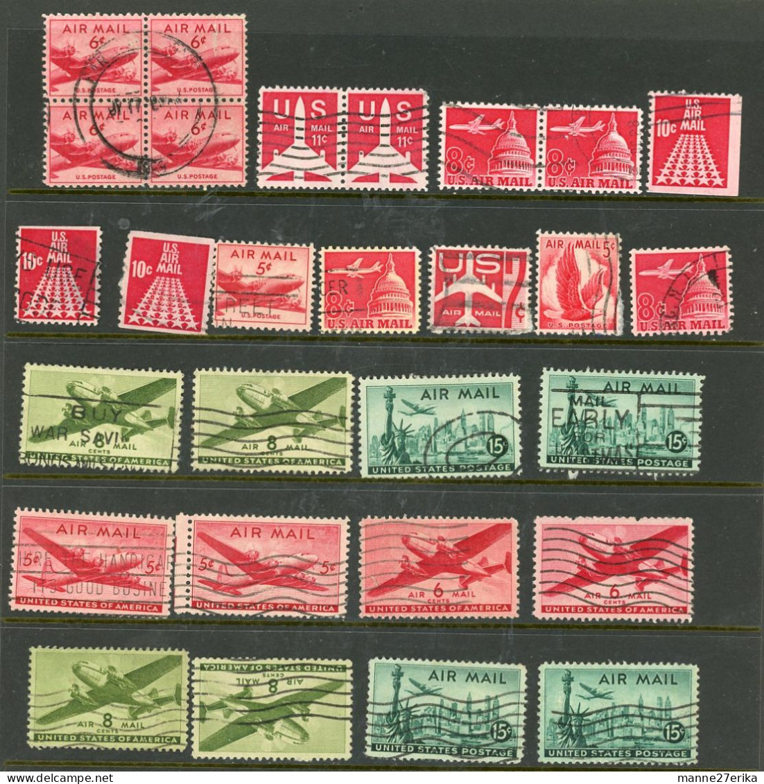 USA USED Air Mail Stamps - 1a. 1918-1940 Oblitérés