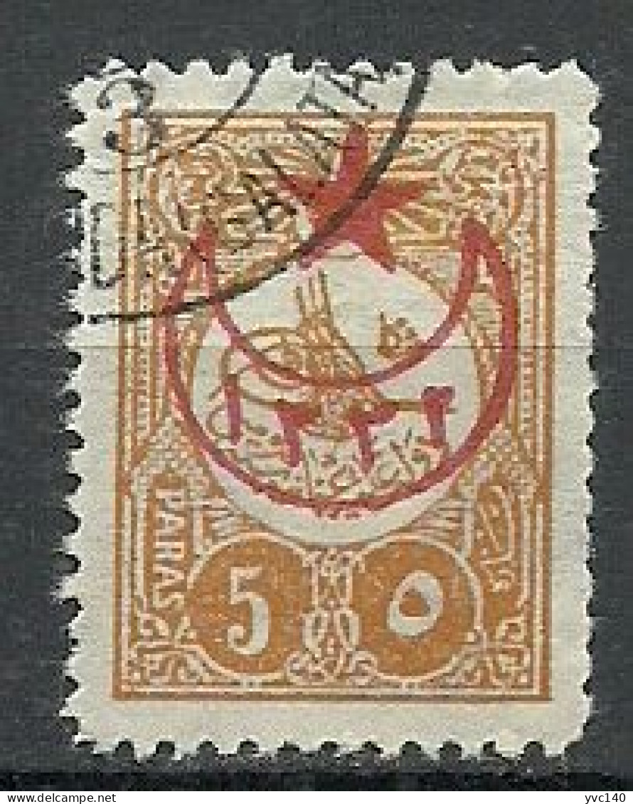 Turkey; 1916 Overprinted War Issue Stamp 5 P. - Used Stamps