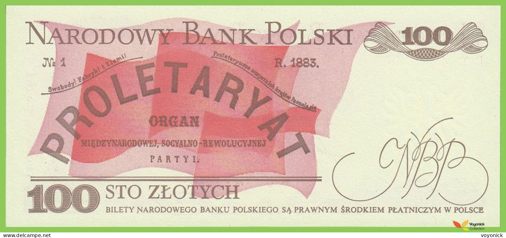 Voyo POLOGNE POLAND 100 Zlotych 1986 P#143e B835e RY  UNC - Polonia