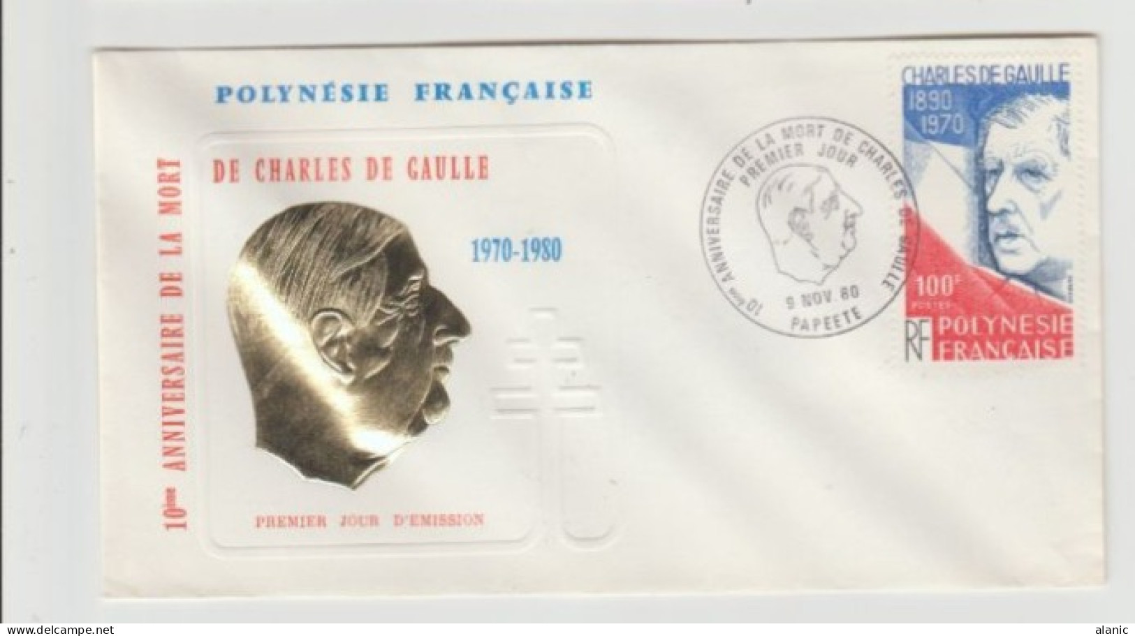 POLYNESIE De Gaulle N° 159 FDC Du 9 Novembre 1980. - FDC