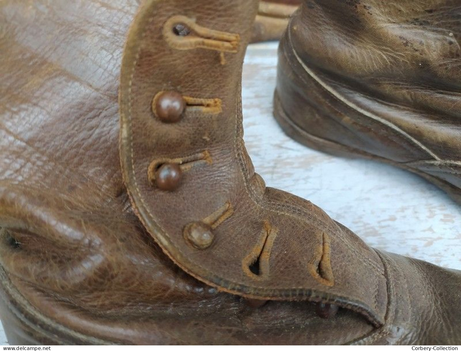 Anciennes Chaussures Brodequins Enfant Godillot Ca1900 - Shoes