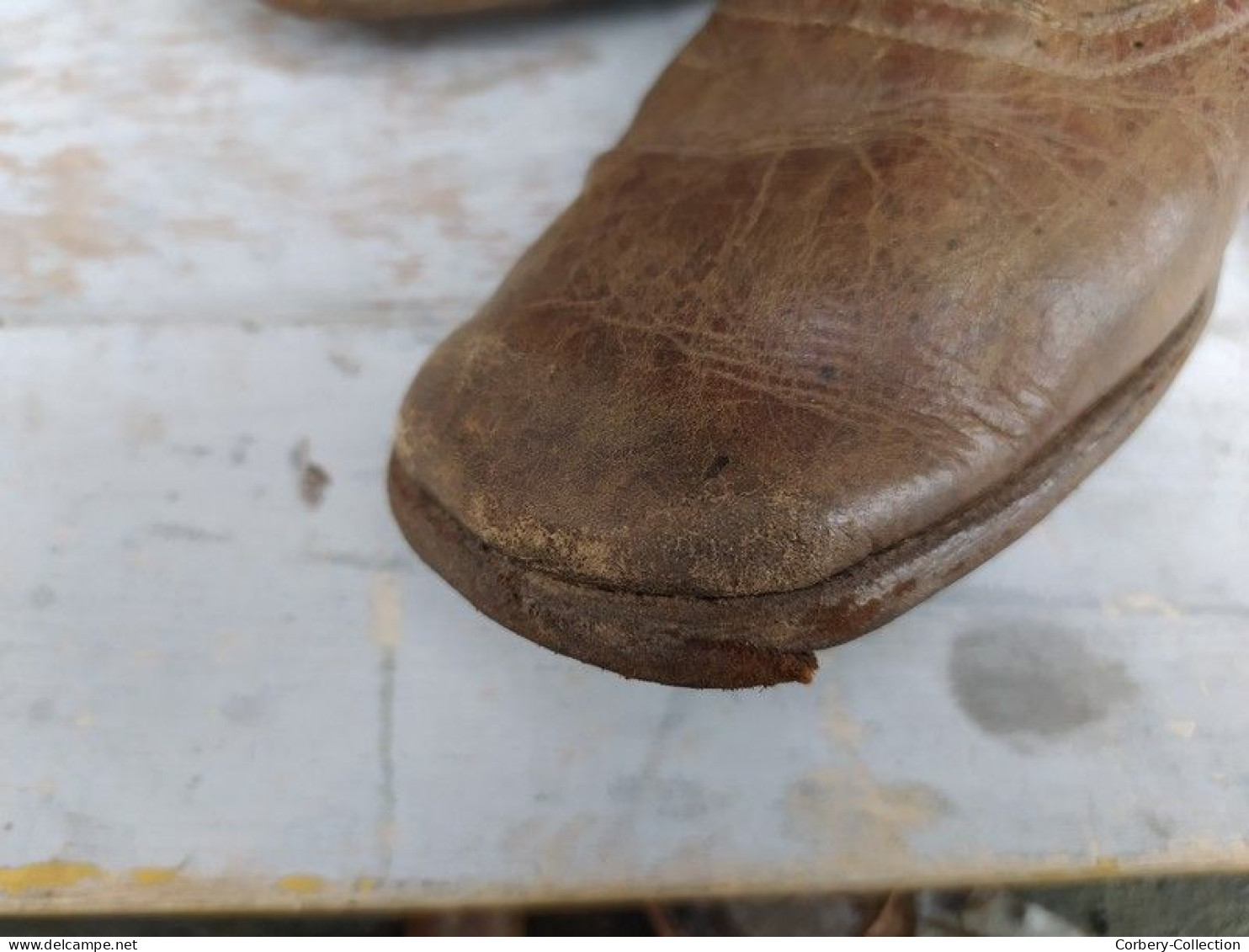 Anciennes Chaussures Brodequins Enfant Godillot ca1900