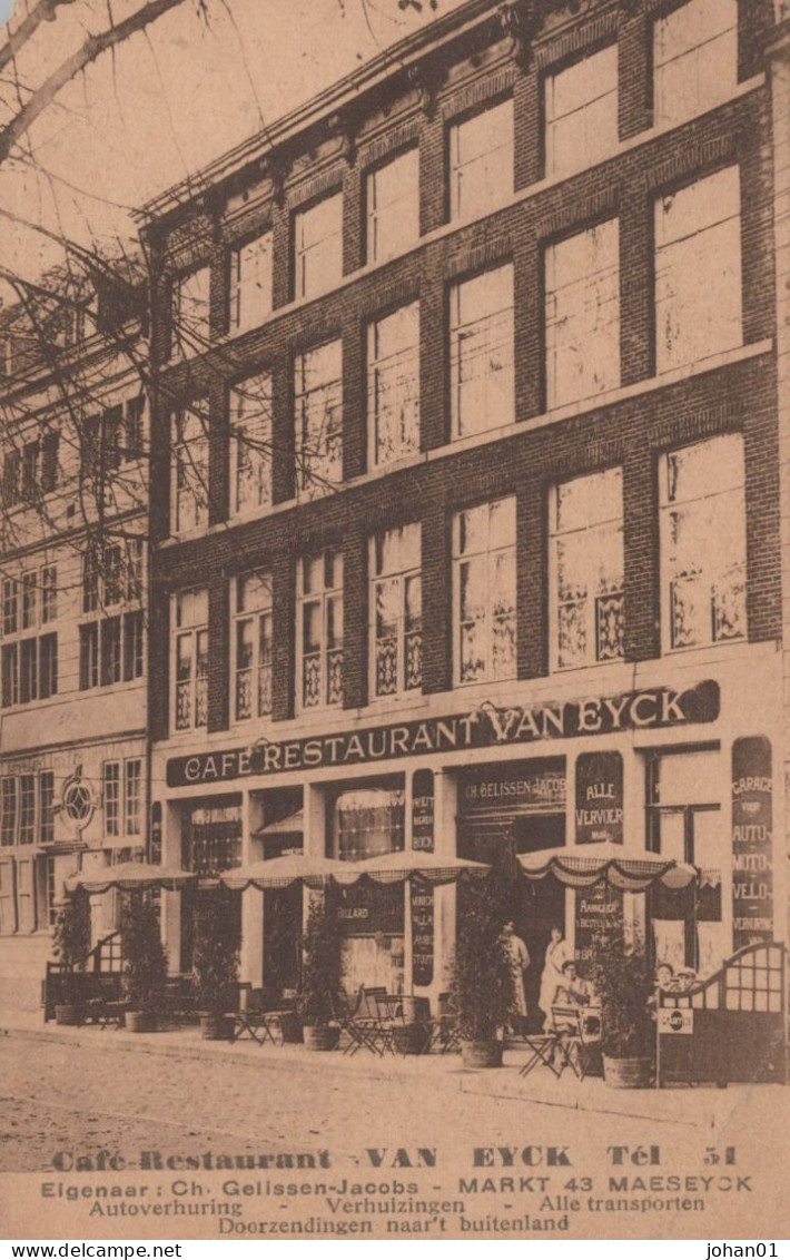 MAASEIK - 1932 - Café Rest Van EYCK ( L Boven Beschadiging) - Maaseik