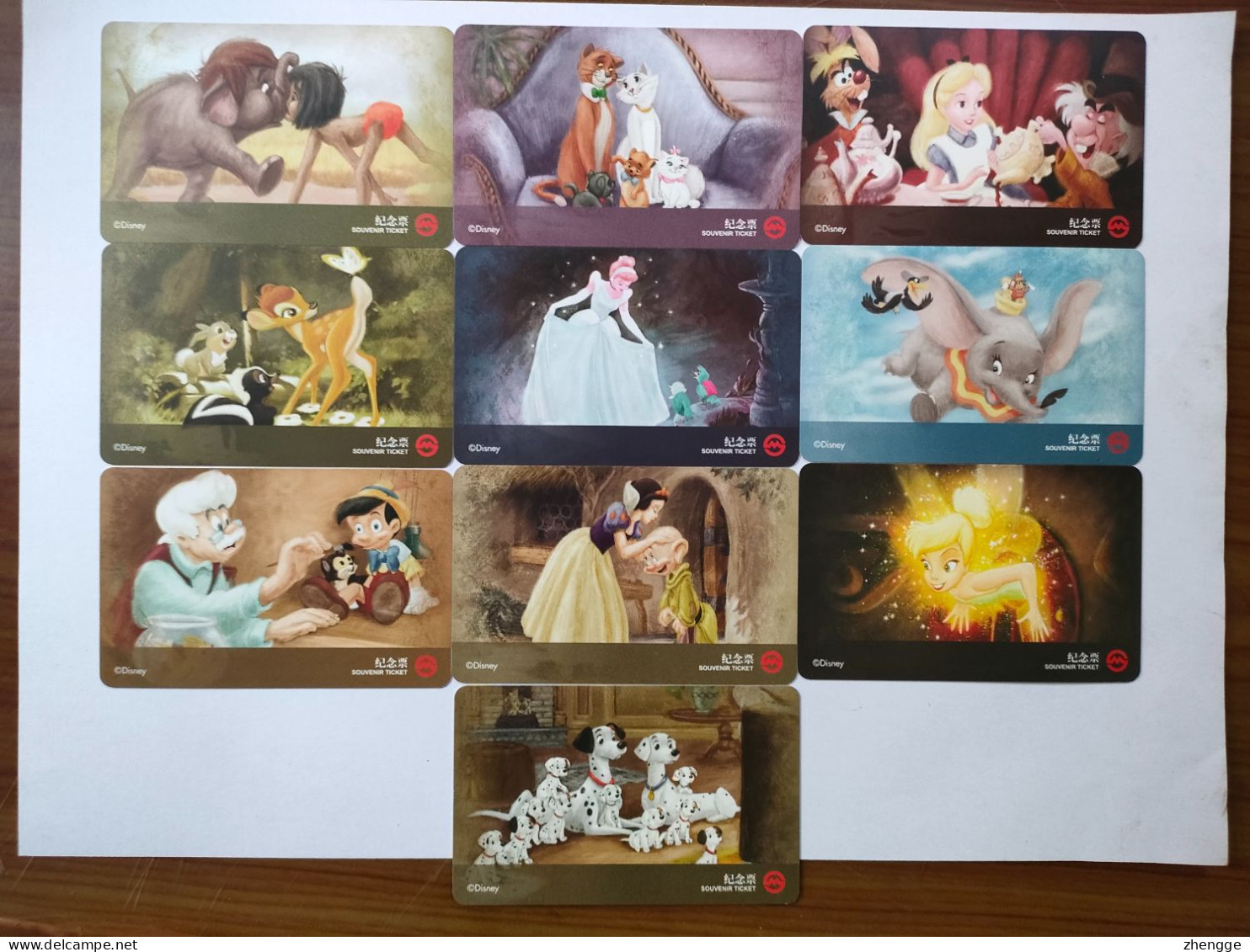 China Transport Cards, Disney, Metro Card, Shanghai City, (10pcs) - Ohne Zuordnung