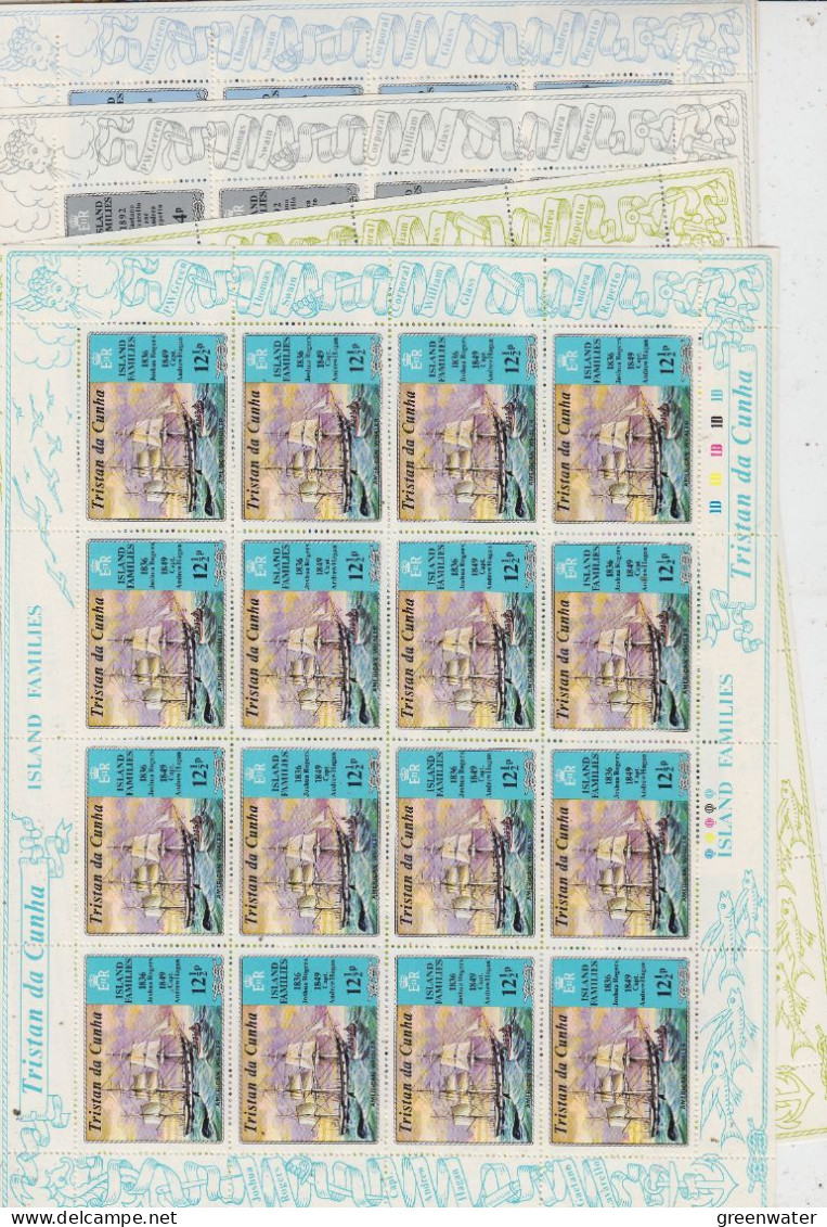 Tristan Da Cunha 1971 Island Families 4v  Complete Sheetlets ** Mnh (TDC156) - Tristan Da Cunha