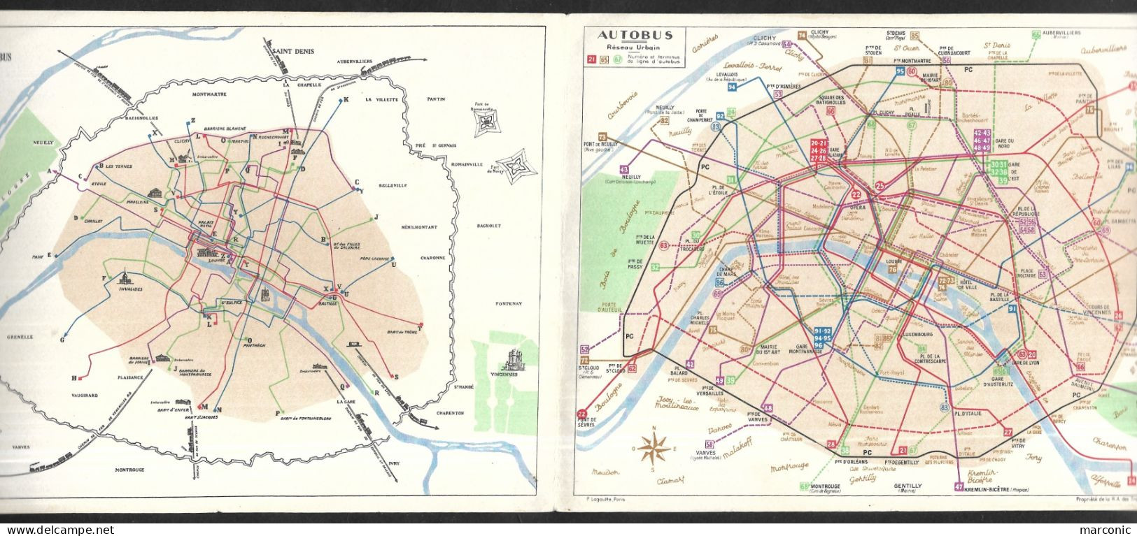 PLAN RATP 1955 Paris  Autobus Illust. REDON Diligence Et Autobus - Europe