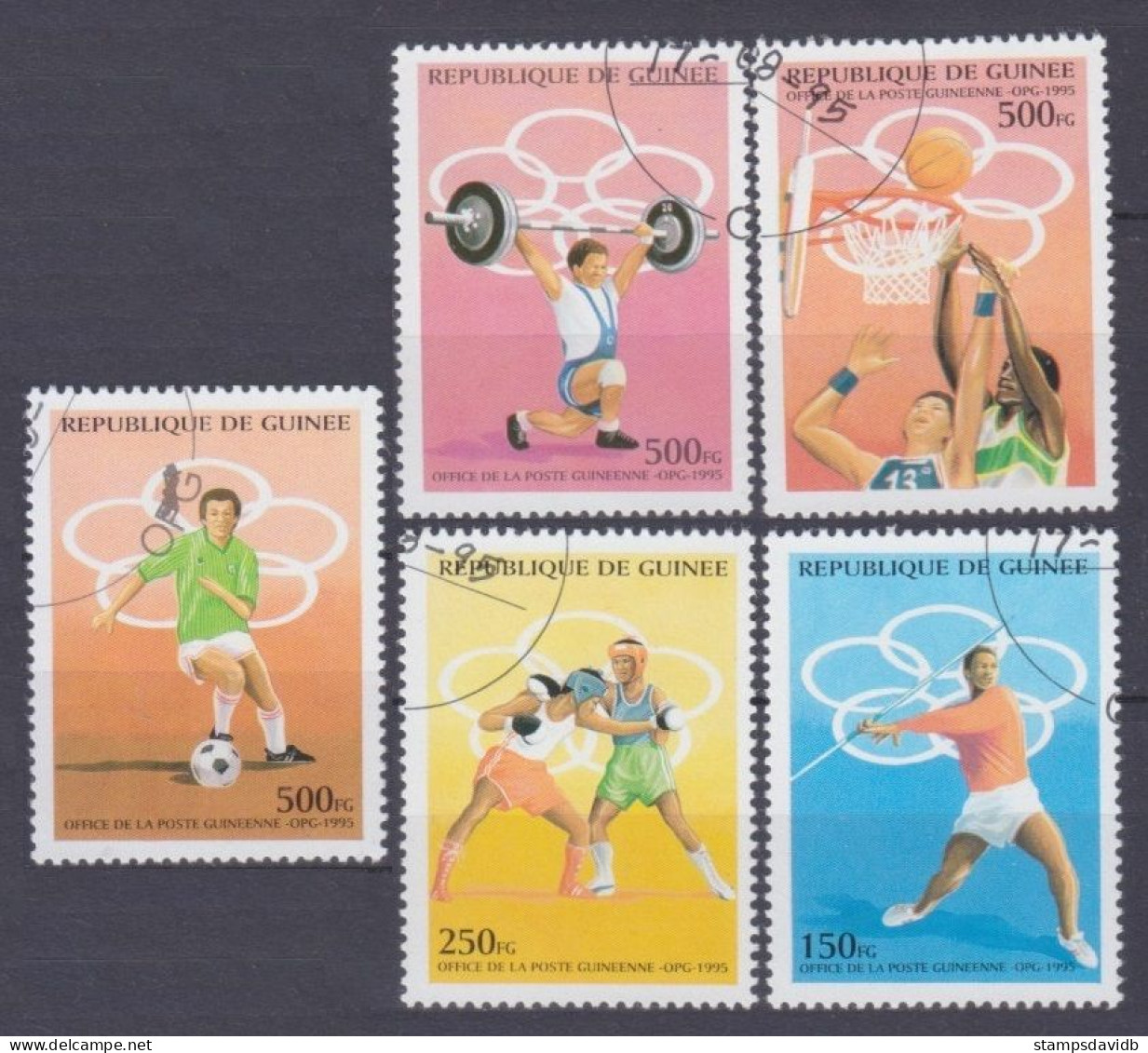 1995 Guinea 1521-1525 Used 1996 Olympic Games In Atlanta 3,80 € - Zomer 1996: Atlanta