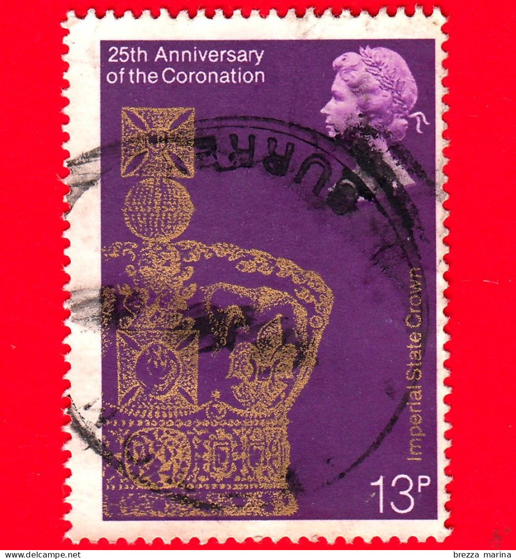 GB  - UK - GRAN BRETAGNA - Usato - 1978 - 25° Anniversario Dell'incoronazione - Corona Dello Stato Imperiale - 13 - Usati